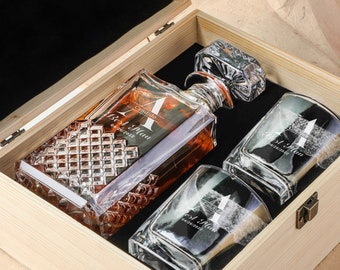 Bruidsjonkers voorstel, gepersonaliseerde whiskykaraf met houten kist, whiskykaraf, beste man cadeau, geweldig bruidsjonkerscadeau