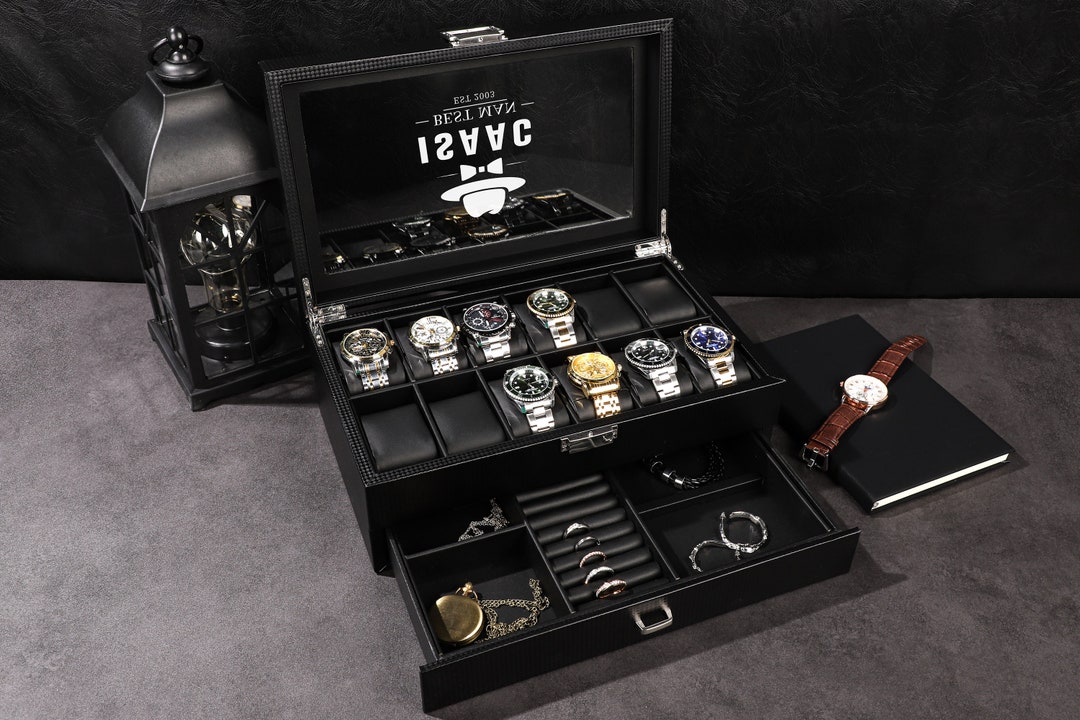 Watch Box for Men, Custom Watch Case, Groomsman Gift, Best Man Gift