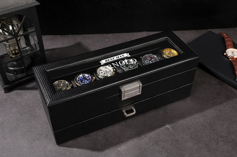 Watch Box for Men Custom Watch Case Groomsman Gift Best Man Etsy