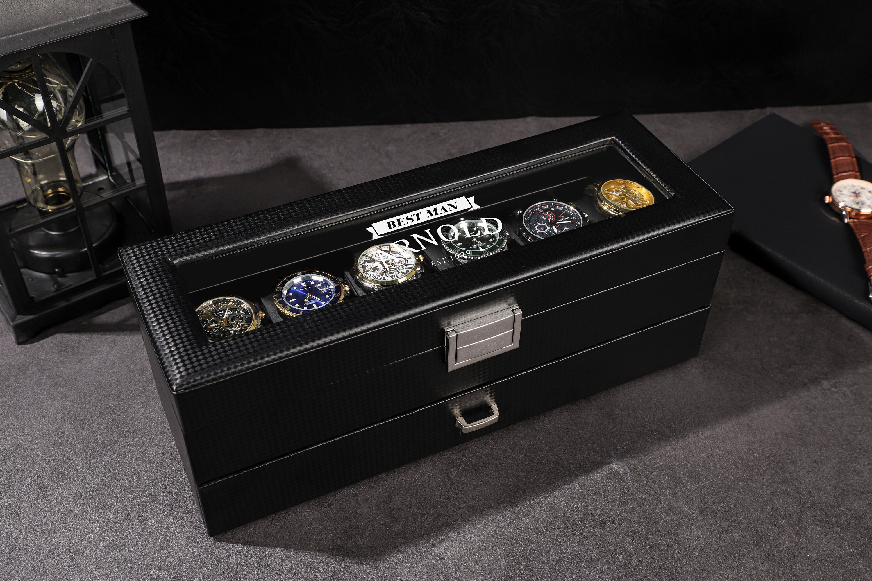 Watch Box for Men, Custom Watch Case, Groomsman Gift, Best Man Gift