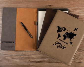 Portafolio de cuero personalizado, Cuaderno personalizado, Portafolio de cuero, Portafolio de negocios, Cubierta de bloc de notas personalizado, Regalo personalizado