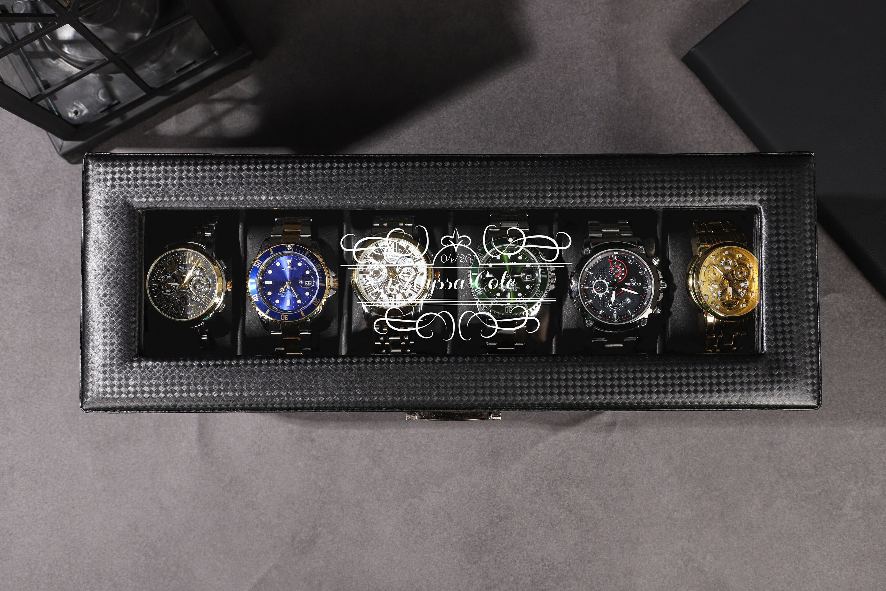 Watch Box for Men Custom Watch Case Groomsman Gift Best Man Etsy