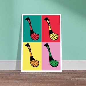Andy Warhurl • GAA Hurling Pop Art Print • GAA Art • Hurling Art