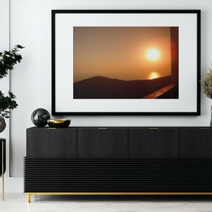 Sunset and sea photo poster, Landscape photo print, Downoadable poster