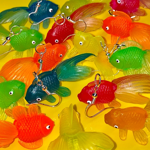 Arcade Rubber Goldfish y2k Kidcore Retro Earrings