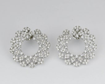 Gold Plated CZ Starry Designer Diamond Earrings, Stud Earrings, CZ Bridal Earrings, American Diamonds, Fancy Earrings
