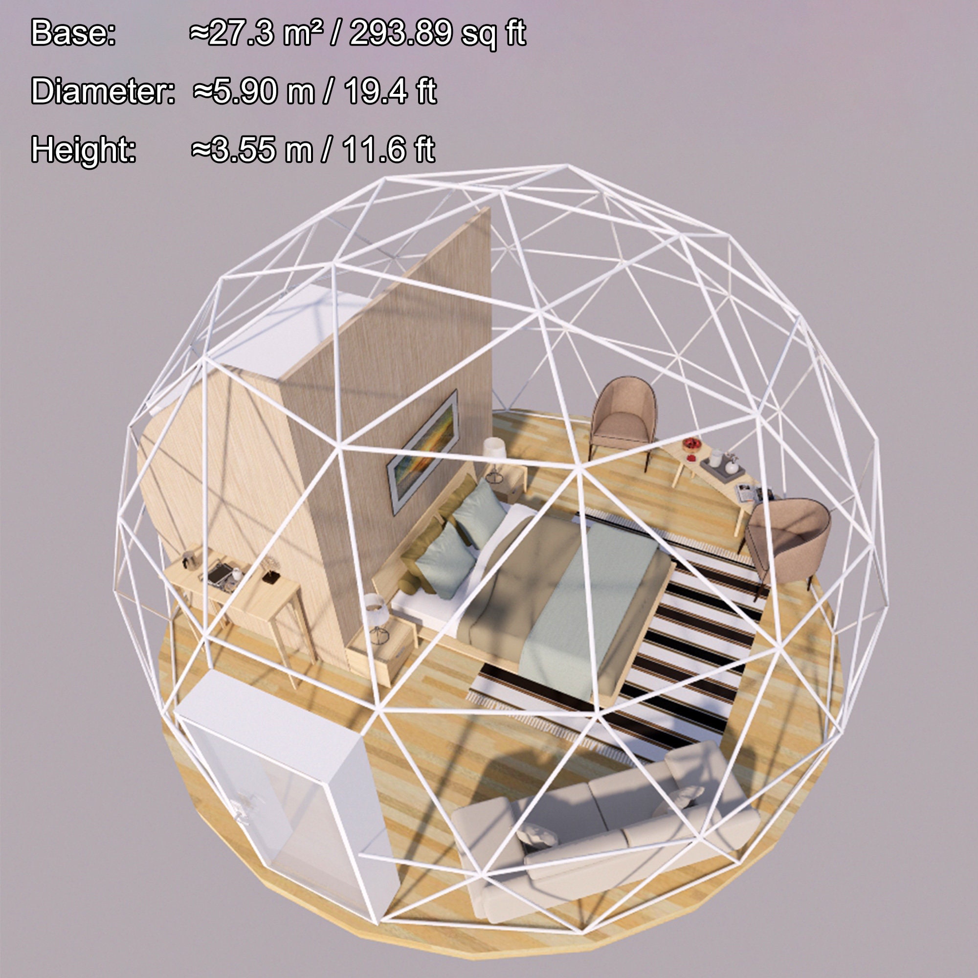 Tenda a cupola geodetica 20 piedi 6 m, casa geodetica, case a cupola