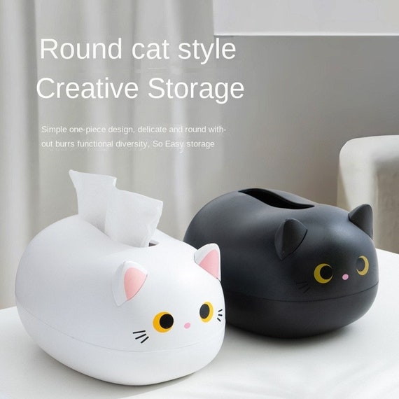 Kawaii - Cat Shaped Tissue Box, Kitchen Towel Storage Box, Container, Office Toilet Paper Holder, Nordic Style Home Decor handkerchief