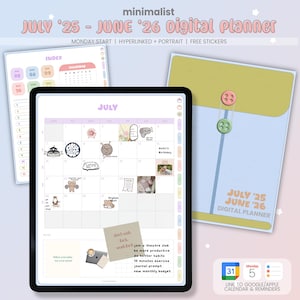 2025 2026 Mid Year Digital Planner | Cute Planner | Daily Planner, Weekly Planner, Monthly Planner | Notepad Goodnotes Notability