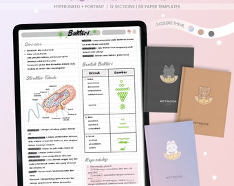Süßes Digitales Notizbuch | Verlinktes digitales Notizbuch | Kawaii Notizbuch | Goodnotes, Notability, Xodo