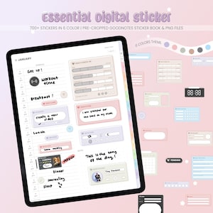 Essential Planner Widget Stickers: Digital Daily Stickers for GoodNotes (PNG)