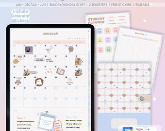 ADHD-Friendly Undated Student Digital Planner | iPad, Goodnotes (PDF)