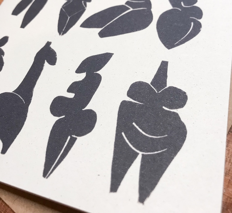 8 prehistoric goddess on a greeting card, all shapes and size
