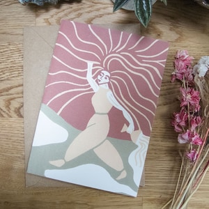 Göttin Brigid Kunstdruck | Recycelte umweltfreundliche Grußkarte | Imbolc Feier | Keltische Mythologie