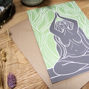 Erdgeist Göttin Kunstdruck, recycelte umweltfreundliche Grußkarte | Elemente Göttin