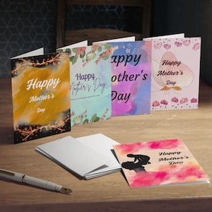 Bunte Muttertagskarten (5er-Pack) | Handschriftliche Wünsche, Perfekt für Feiern, Personalisierte Note, Card Pack, Floral Designs,