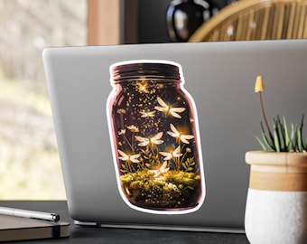 Firefly Jar Vinyl Decals: Nature Inspired Firefly sticker, glowing sticker, nature sticker