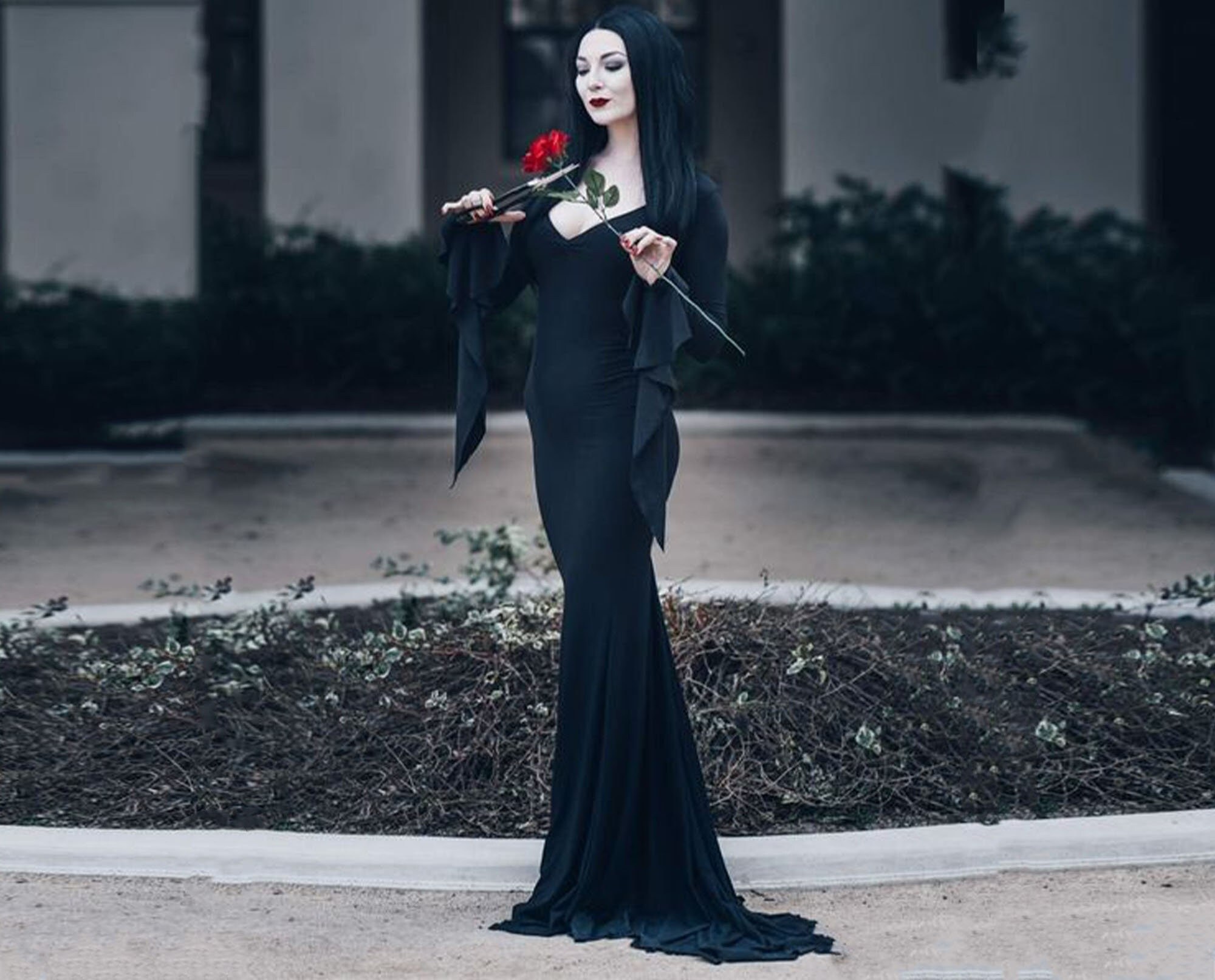 Morticia Black Dress - Etsy
