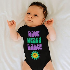 Ready to Rave Baby Onesie Newborn Babygrow 90&#39;s club cool Baby rave outfit Techno