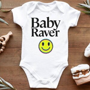 Baby Rave Items Acid House Festival Baby Romper 90s Inspired Rave Baby Clothes Babygrow ...