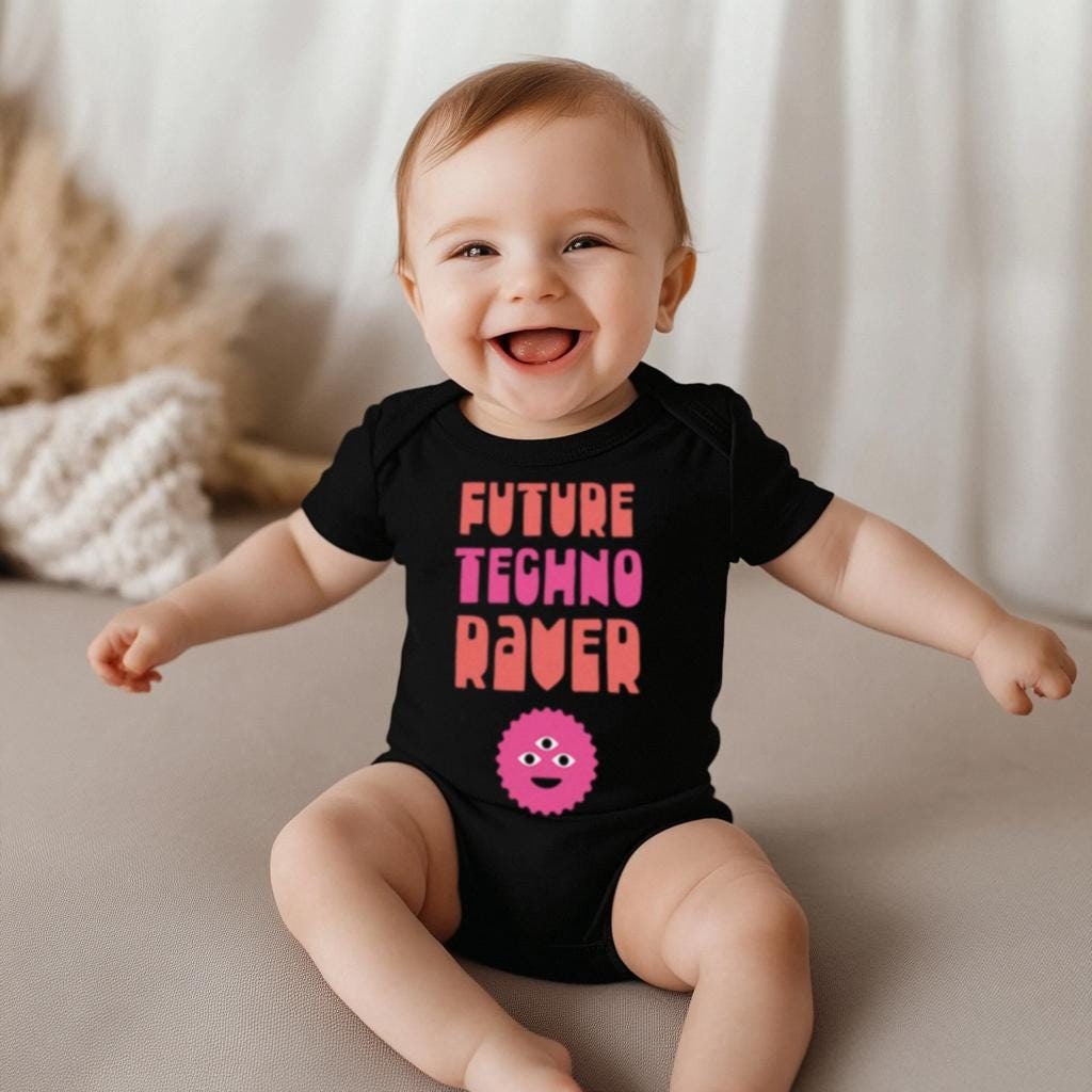 Baby Rave Bodysuit, Techno Music Music Baby Clothes, Rave