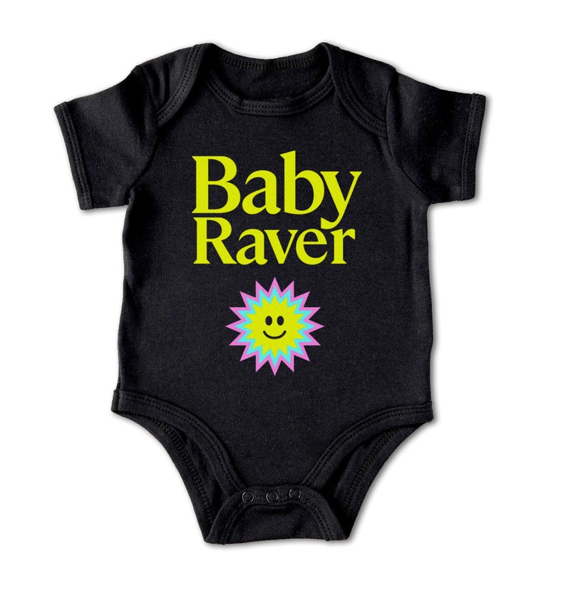 Baby Rave Items Acid House Festival Baby Romper 90s Inspired Rave Baby Clothes Babygrow ...