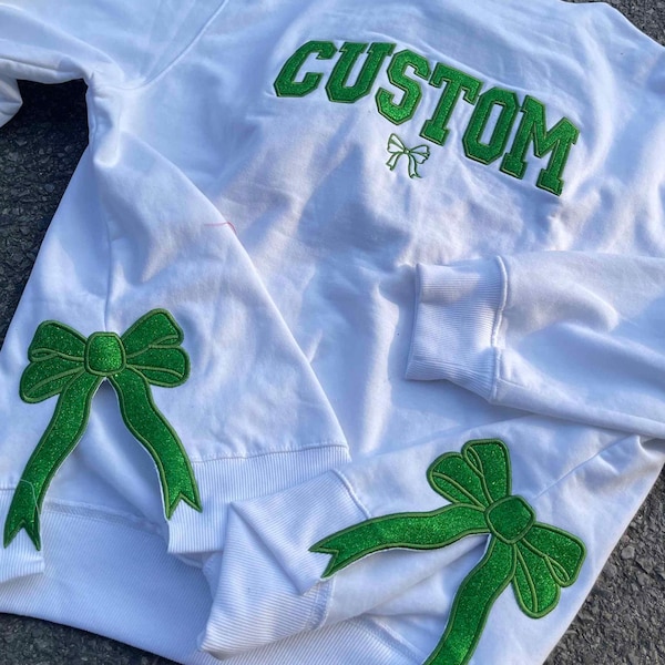 Bow Sweatshirt | Women's bow side sweatshirt | Bow Crewneck | Ribbon Bow Sweatshirt | Custom Embroidered