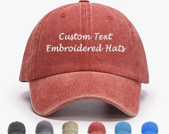 Sombrero bordado personalizado, gorra de papá personalizada, gorra de béisbol con logotipo bordado, su propio monograma de texto,