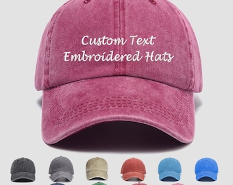Custom Embroidered Hat,Personalized Dad Cap,Embroidery Logo baseball hat,Your own text monogram,
