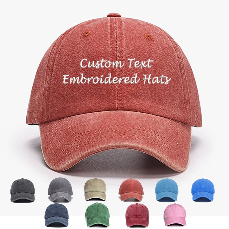 Custom Embroidered Hat,Personalized Dad Cap,Embroidery Logo baseball hat,Your own text monogram, image 2
