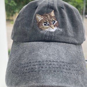 Custom pet photo hat,custom dog hat,embroider dog hat, cat hat, embroider pet photo, pet hat, embroidered hat,custom photo hat