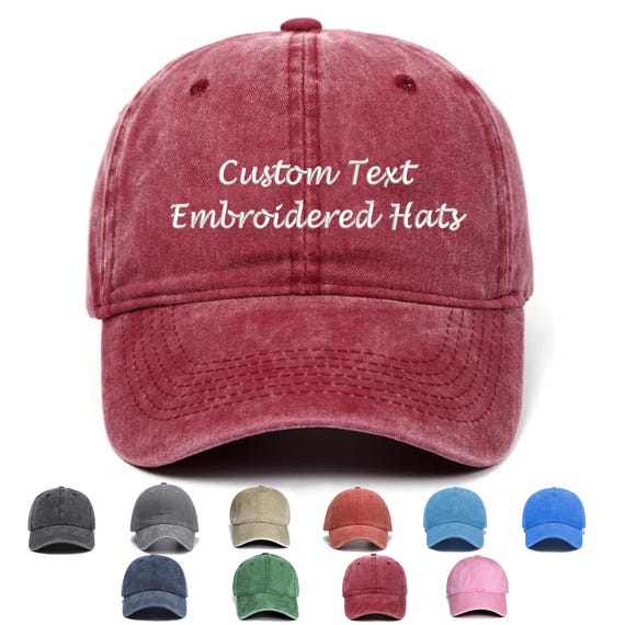 Custom Embroidered Hat,Personalized Dad Cap,Embroidery Logo baseball hat,Your own text monogram,