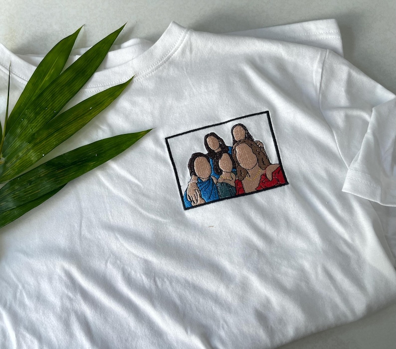 Embroidered t shirt, Custom embroidered photo shirt, custom embroidered tshirt, Custom embroidered photo