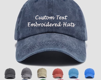 Embroidered Hat,Personalized Dad Cap,Embroidery Logo baseball hat,Your own text monogram,