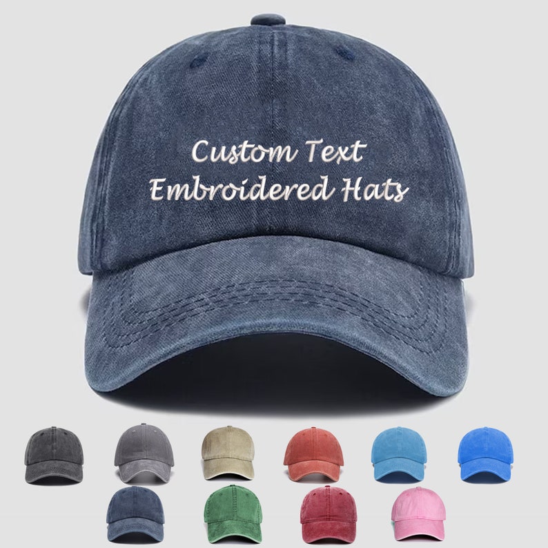 Chapeau brodé personnalisé, casquette de papa personnalisée, chapeau de baseball avec logo brodé, votre propre monogramme de texte, image 10