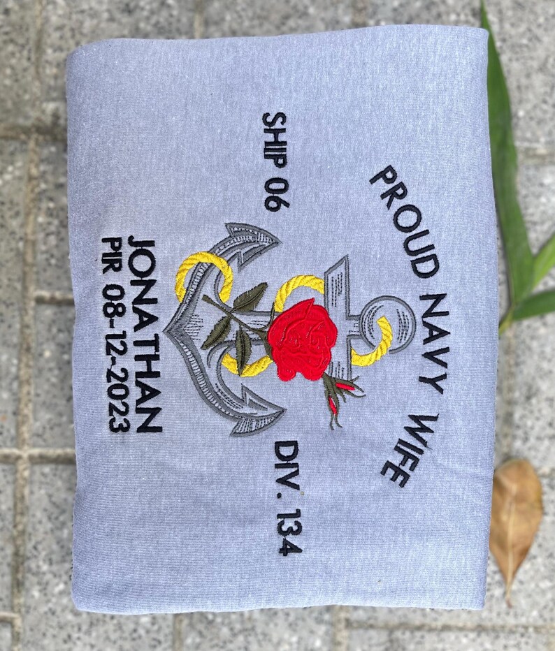 Proud US Navy Wife Shirt, Pir Navy Graduation, Embroidered Navy Dad