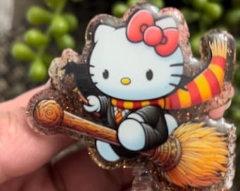 Adorable Halloween Glitter Badge Reel, Handmade, Cute Badge Reel, Retractable Fall Badge Holder for Nurses, Teachers, and Office Staff