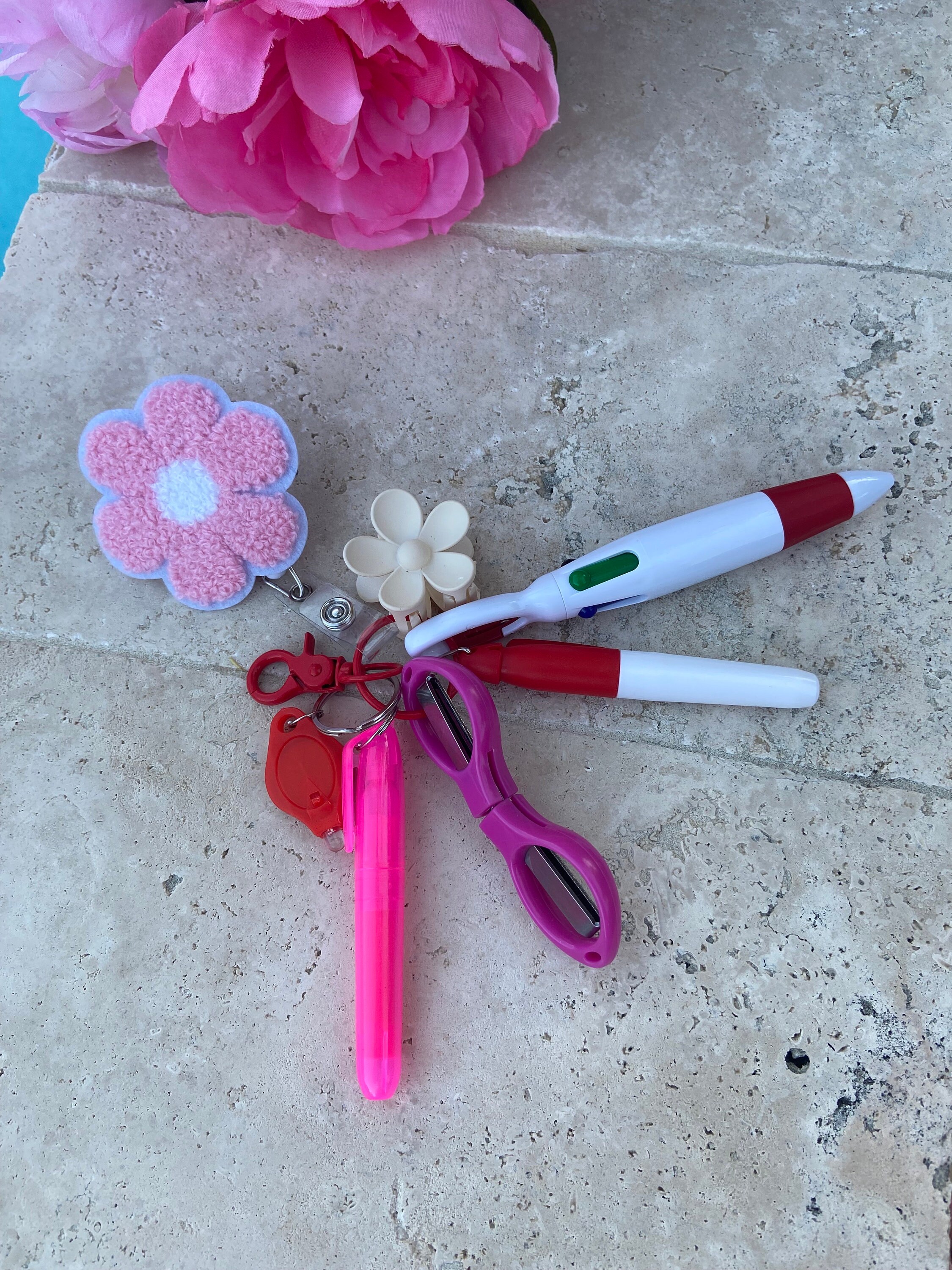 Badge Reel With Accessories Mini Highlighter Marker Etsy