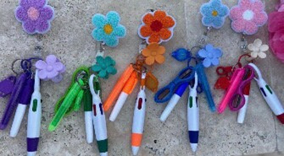 Badge Reel With Accessories Mini Highlighter, Marker, Retractable