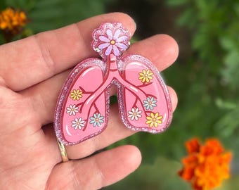 Lungs and Ribcage Badge Reel, Handmade, RT ID Holder, Respiratory Therapist badge reel, Anatomical badge reel for Nurses, RTs, Medical Staff