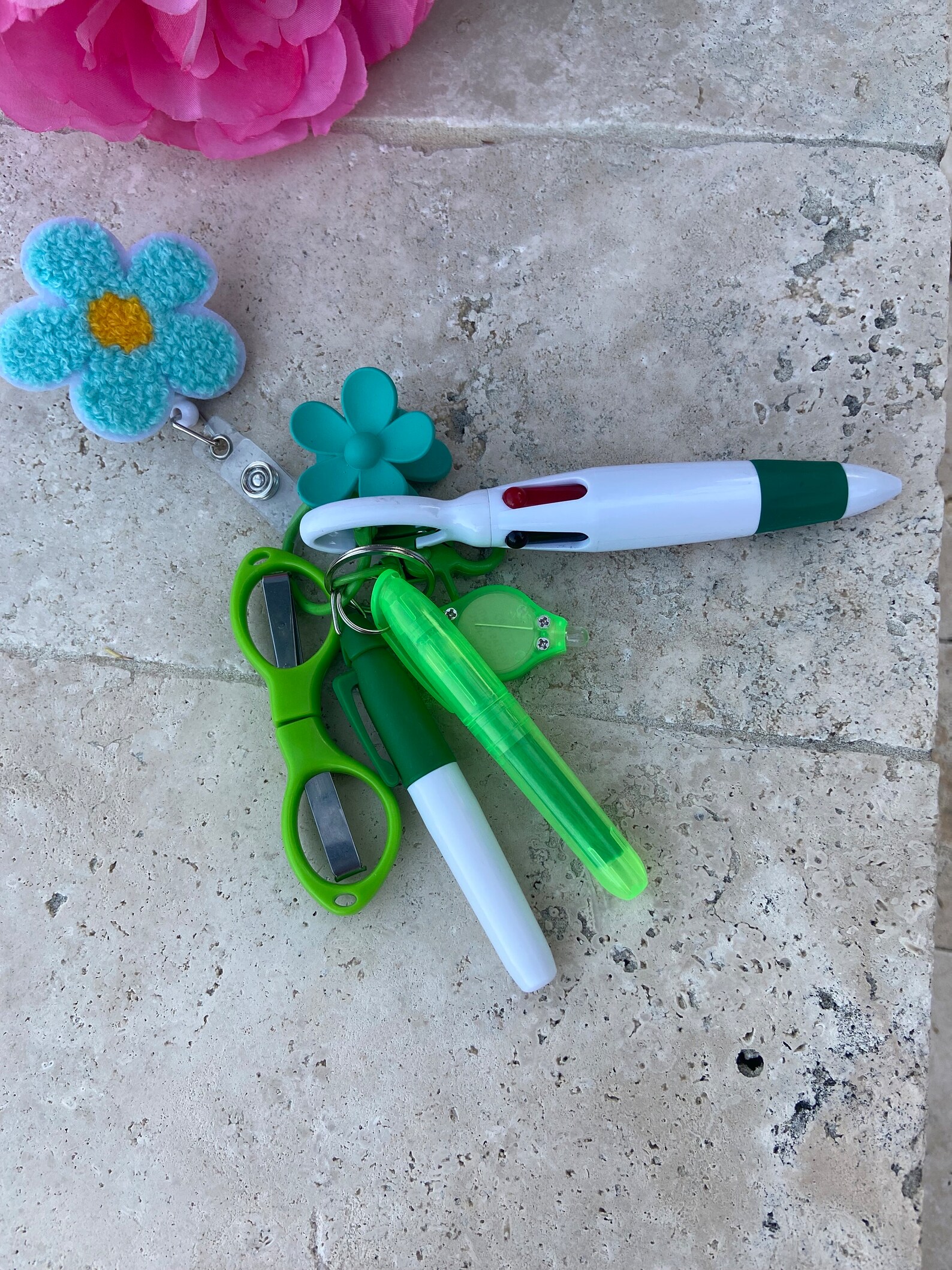 Badge Reel With Accessories Mini Highlighter Marker Etsy