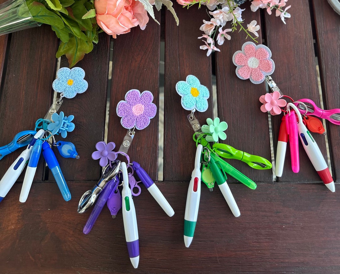 Badge Reel With Accessories Mini Highlighter, Marker, Retractable