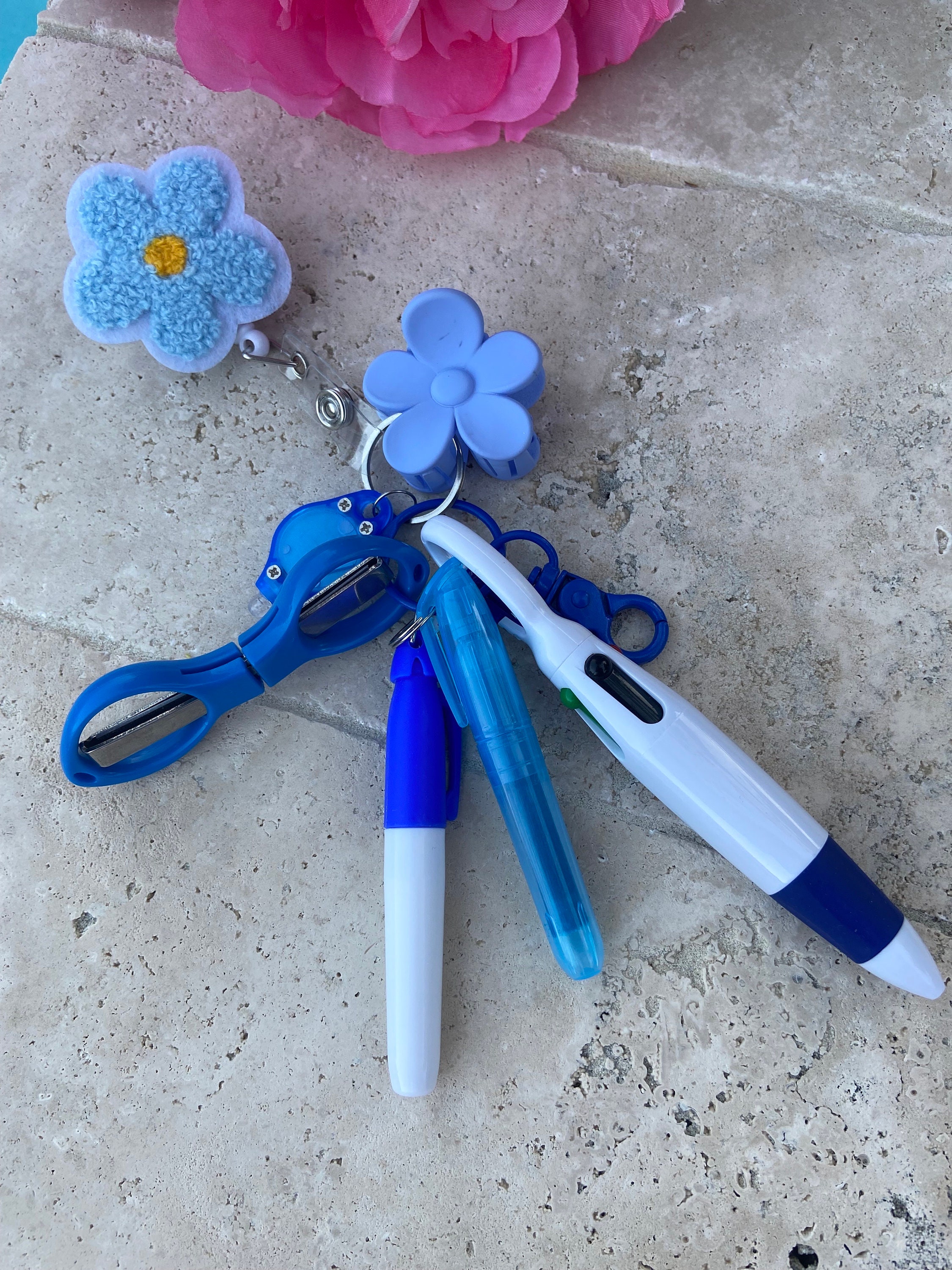 Badge Reel With Accessories Mini Highlighter Marker Etsy