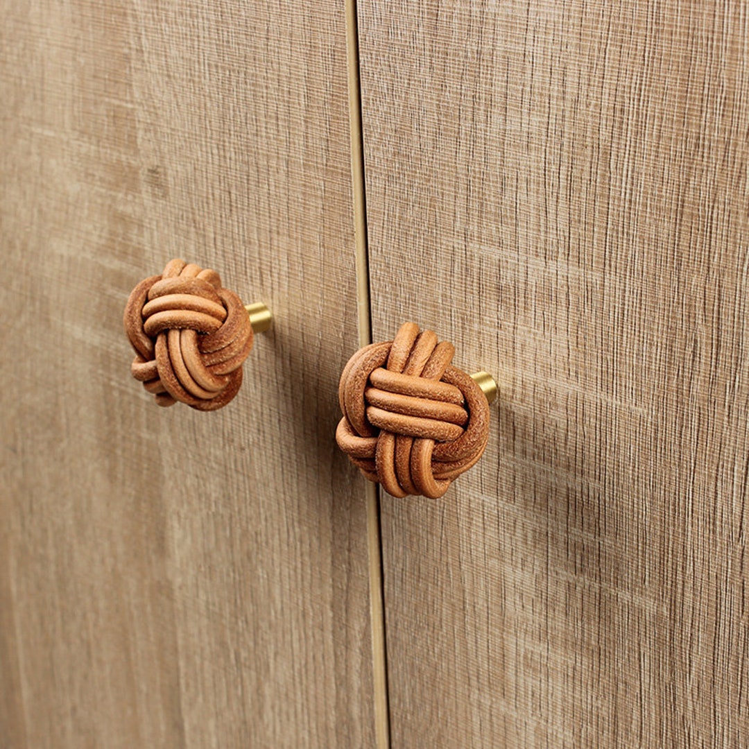 Cowhide Drawer Knobs Log Drawer Pulls Single Hole Dresser Etsy