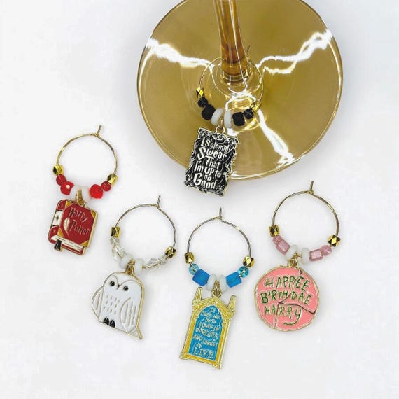 Harry Potter Wine Charms – Set of 5 Magical Glass Markers