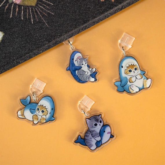 Sharkitty Dust Plug Charm: Kawaii Cat-Shark USB-C Port Cover