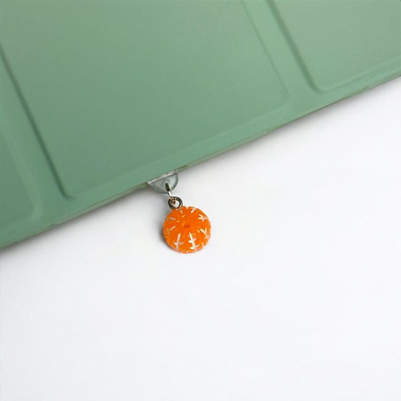 Mini Clementine Cutie Dust Plug Charm – Cute Fruit Accessory for USB-C, Lightning, and Micro-USB Ports