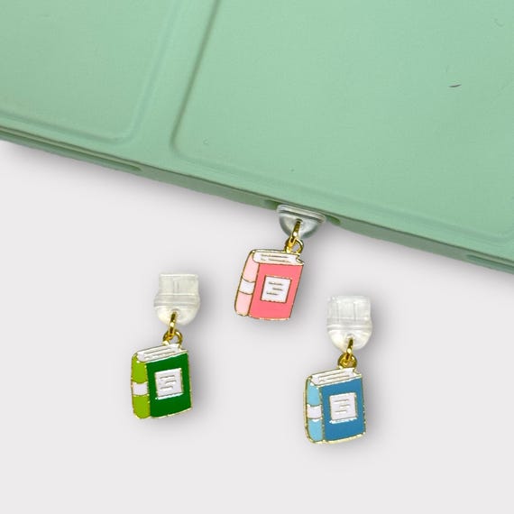 Book Dust Plug Charm: USB-C, Micro USB, Lightning Port Cover