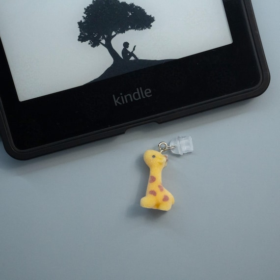 Fuzzy Giraffe Dust Plug Charm: Kawaii Phone Port Protector