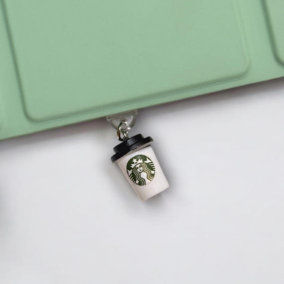 Coffee Cup Dust Plug Charm: USB-C, Micro USB, Lightning Port Cover
